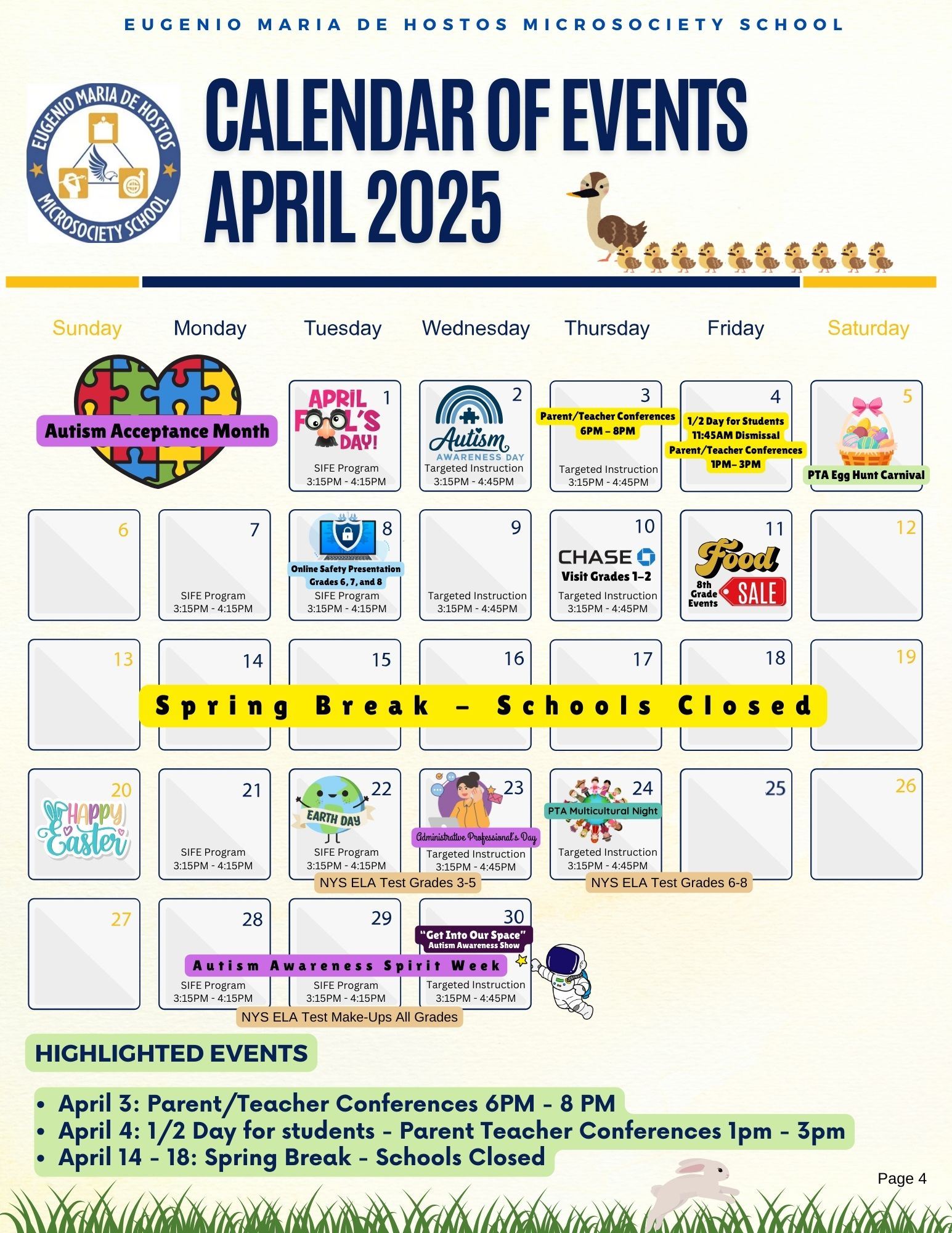 March Events Calendar
